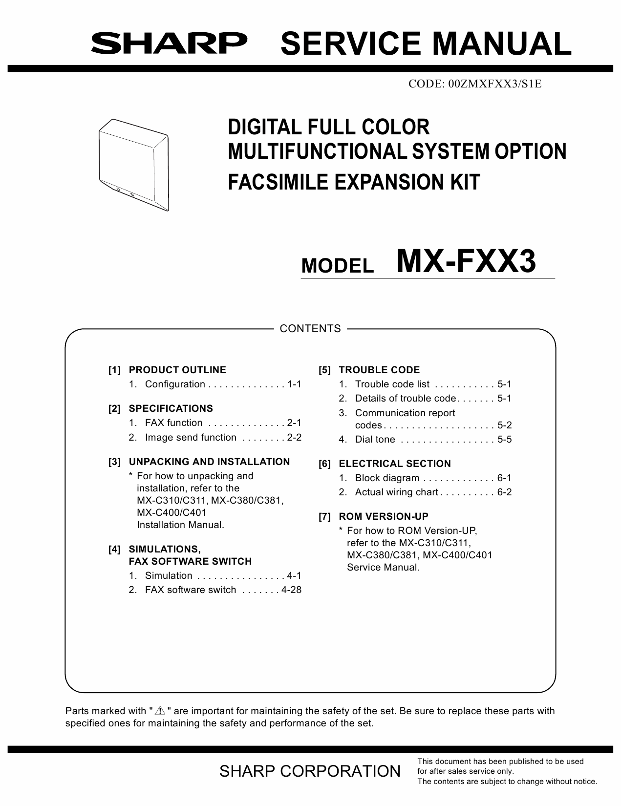 SHARP MX FXX3 Service Manual-1